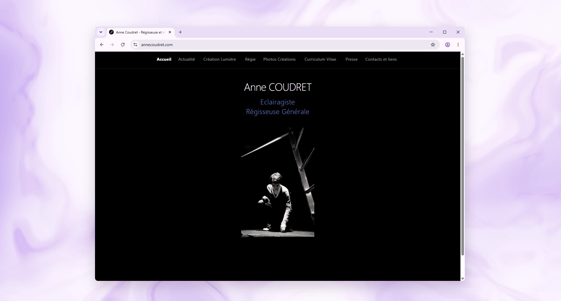 Page d'accueil du site Anne Coudret